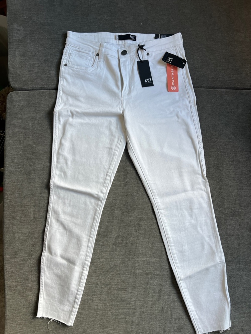 NWT Kut from the Kloth High-Rise Connie Ankle Skinny Jeans - white- 6